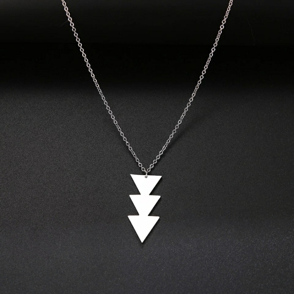Teri's Jewels Jewelry - Triangle Trio Stainless Steel Necklace